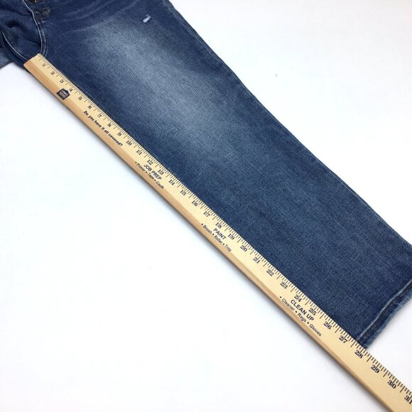 Kut From The Kloth Rachael Mom Jeans Button Fly Distressed High Rise size 12 - Picture 7 of 8